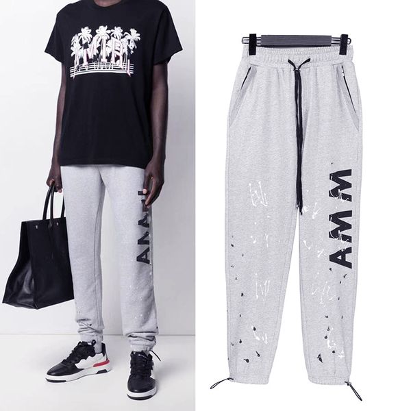 men's pants trend ink splashing vintage letter printing american style high street hand-painted leggings casual pants 100%cotton women, Black
men's pants trend ink splashing vintage letter printing american style high street hand-painted leggings casual pants 100%cotton women, Black