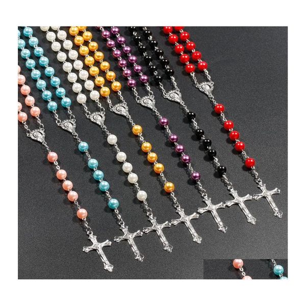 pendant necklaces lady classic necklace jewelry imitation pearl fashion sweater chain christian long rosary jesus cross pendant neck dhit3, Silver
pendant necklaces lady classic necklace jewelry imitation pearl fashion sweater chain christian long rosary jesus cross pendant neck dhit3, Silver