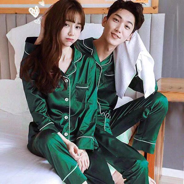 men's sleepwear couple silk satin solid color pajama sets long button-down pijama plus size home clothes pyjamas women men loungewear 2, Black;brown
men's sleepwear couple silk satin solid color pajama sets long button-down pijama plus size home clothes pyjamas women men loungewear 2, Black;brown