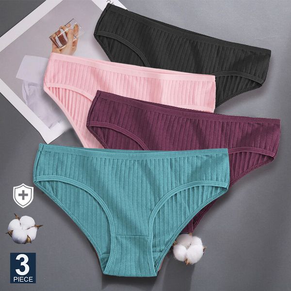 women's panties fientoo 3pcsset panties cotton women underwear underpants comfort girls briefs for female stripe cotton intimates linge, Black;pink
women's panties fientoo 3pcsset panties cotton women underwear underpants comfort girls briefs for female stripe cotton intimates linge, Black;pink