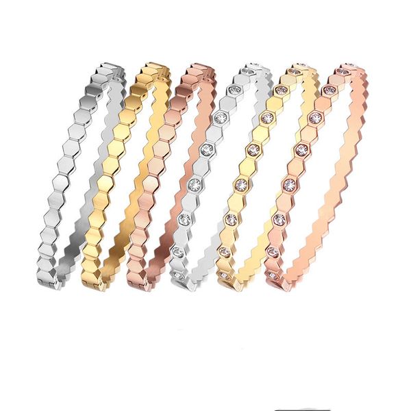 18k gold love bangle bracelet 2022 stainless steel shining crystal diamond honeycomb nail bracelets luxury jewelry for women men, Black
18k gold love bangle bracelet 2022 stainless steel shining crystal diamond honeycomb nail bracelets luxury jewelry for women men, Black