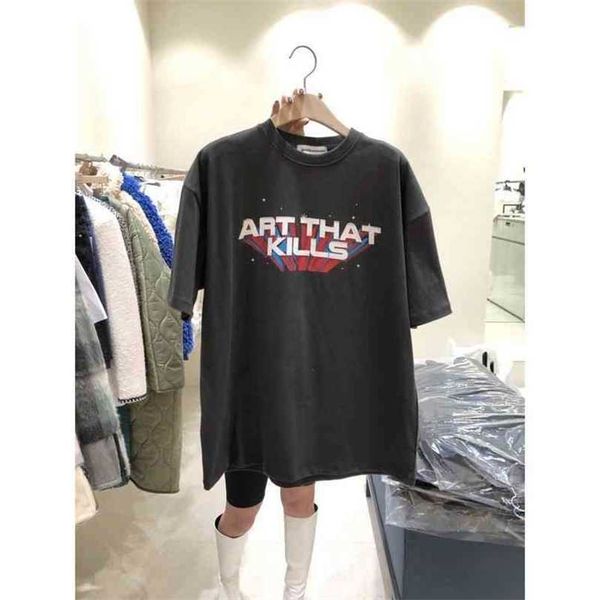art atk 3716 that gallerysdepts kills vintage reverse design letter short sleeve t-shirt, White;black
art atk 3716 that gallerysdepts kills vintage reverse design letter short sleeve t-shirt, White;black