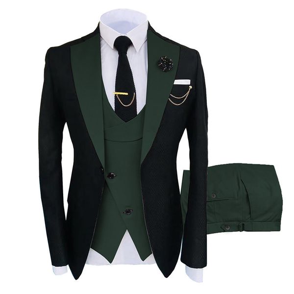 men's suits blazers formal business fashion 3 pieces mens suit solid tuxedos jacket blue brown gold for wedding groom blazer vest pants, White;black
men's suits blazers formal business fashion 3 pieces mens suit solid tuxedos jacket blue brown gold for wedding groom blazer vest pants, White;black