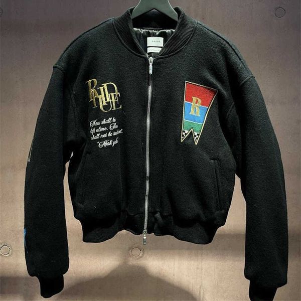 men's jackets 2022 rhude vintage flower letter embroidered woolen men's and women's 1 1 baseball jacket black s-xl t221202, Black;brown
men's jackets 2022 rhude vintage flower letter embroidered woolen men's and women's 1 1 baseball jacket black s-xl t221202, Black;brown