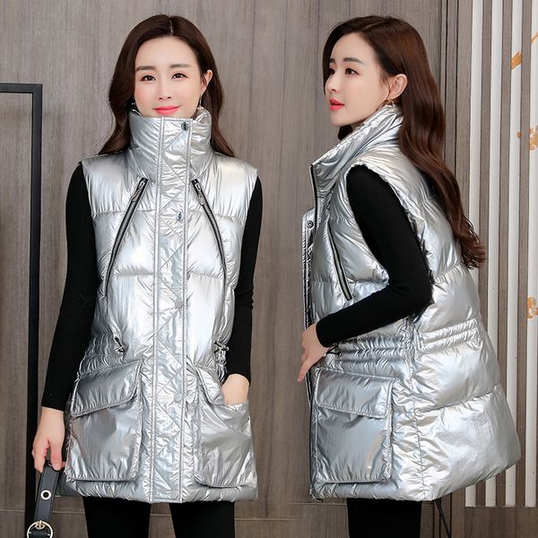 women's vests glossy warm cotton vest coat women winter oversized zipper waitcoat female 5xl snow wear jacket sleeveless waistcoat 2212, Black;white
women's vests glossy warm cotton vest coat women winter oversized zipper waitcoat female 5xl snow wear jacket sleeveless waistcoat 2212, Black;white