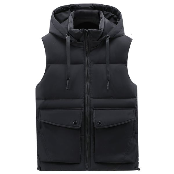 men's vests winter men's thick vest hooded brand warm black sleeveless jackets casual men's clothing with big pockets plus si, Black;white
men's vests winter men's thick vest hooded brand warm black sleeveless jackets casual men's clothing with big pockets plus si, Black;white