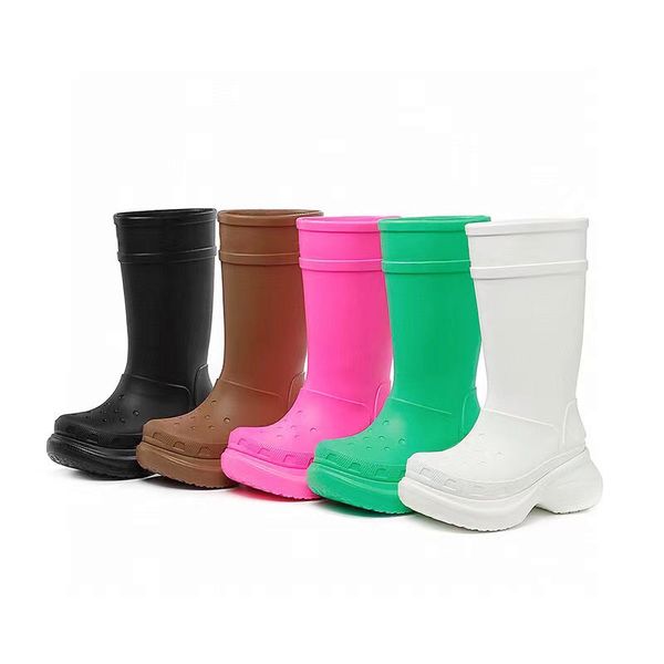 luxury new women's rain boots fashion thick-soled all-in-one rubber waterproof high boots 6cm heels 35-42 yards, Black
luxury new women's rain boots fashion thick-soled all-in-one rubber waterproof high boots 6cm heels 35-42 yards, Black