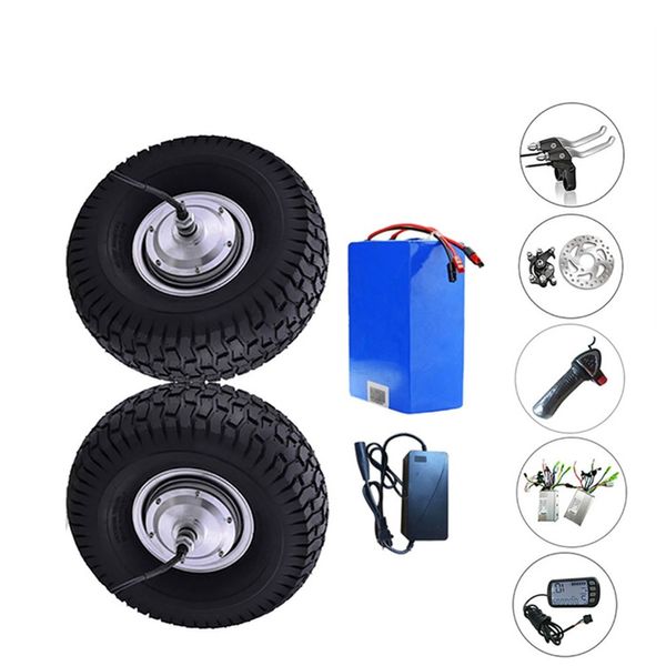 Image of 15 Inch 24V-48V 250W-800W Dual Drive Electric Bicycle Motor Wheel kit Electric scooter With Battery triciclo electrico