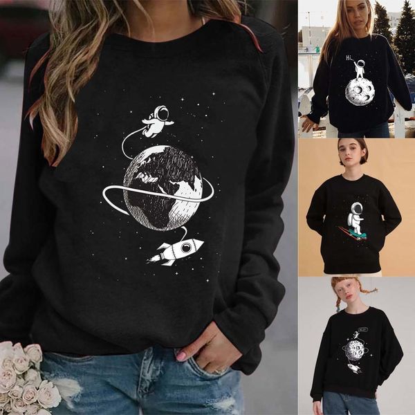 women's hoodies sweatshirts o-neck long sleeve fashion pullover cute astronaut print ladies hoodie harajuku sweatshirt casual trend pu, Black
women's hoodies sweatshirts o-neck long sleeve fashion pullover cute astronaut print ladies hoodie harajuku sweatshirt casual trend pu, Black