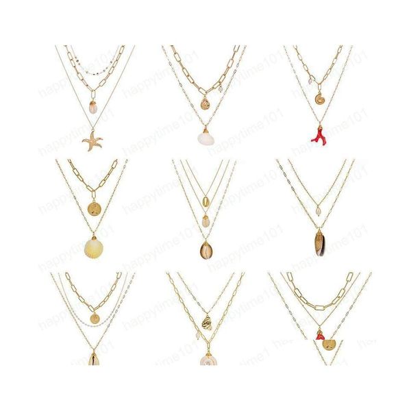 pendant necklaces gold chain shell necklace designer starfish mtilayer stackable necklaces fashion hip hop jewelry drop ship deliver dheqj, Silver
pendant necklaces gold chain shell necklace designer starfish mtilayer stackable necklaces fashion hip hop jewelry drop ship deliver dheqj, Silver