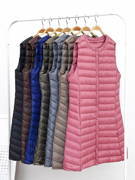 women's vests ultra light down coats casual slim long duck winter jackets female warm waistcoat 221202, Black;white
women's vests ultra light down coats casual slim long duck winter jackets female warm waistcoat 221202, Black;white
