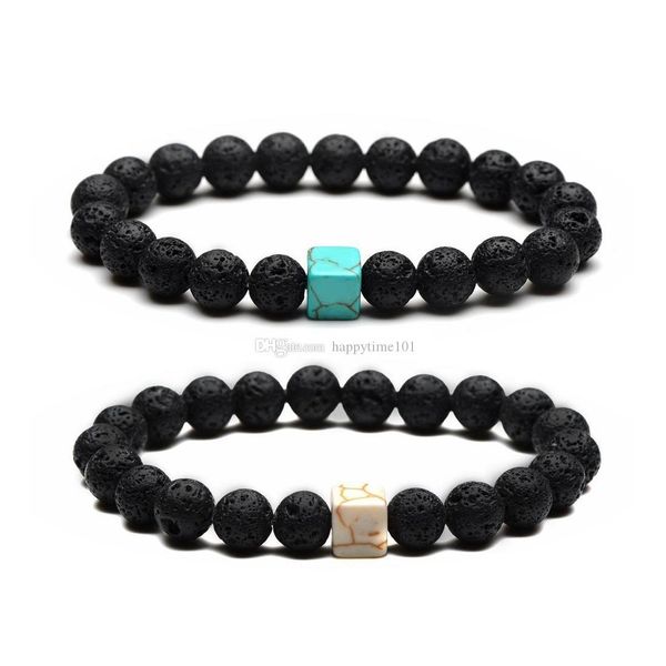 charm bracelets fashion 8mm natural black lava stone bracelet square turquoise beads lovers bracelets for men women gifts drop deliv dh5ol, Golden;silver
charm bracelets fashion 8mm natural black lava stone bracelet square turquoise beads lovers bracelets for men women gifts drop deliv dh5ol, Golden;silver