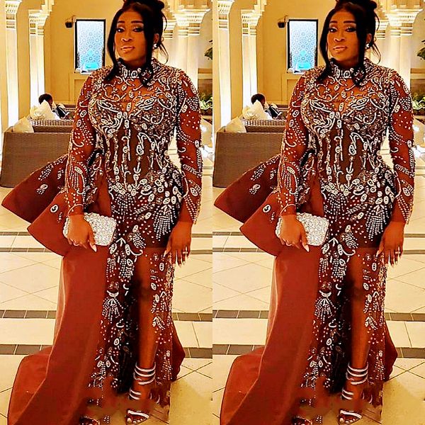 2023 arabic aso ebi sheath brown prom dresses beaded crystals luxurious evening formal party second reception birthday engagement gowns dres, Black
2023 arabic aso ebi sheath brown prom dresses beaded crystals luxurious evening formal party second reception birthday engagement gowns dres, Black