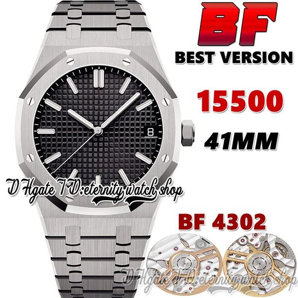2022 bff bf15500 cal 4302 bf4302 automatic 41mm mens watch black textured dial white stick markers stainless steel bracelet super 318w, Slivery;brown 
2022 bff bf15500 cal 4302 bf4302 automatic 41mm mens watch black textured dial white stick markers stainless steel bracelet super 318w, Slivery;brown