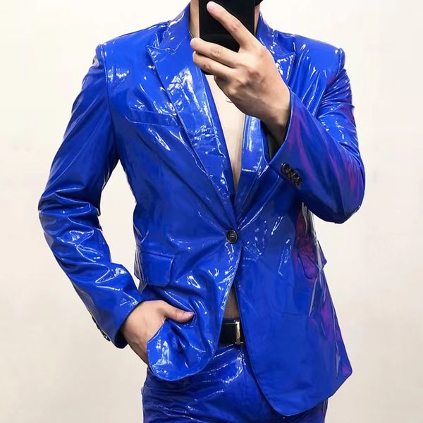 men's suits blazers multicolor mirror bright leather blazer men plus performance suit jacket soft lacquer custom nightclub 6xl 221201, White;black
men's suits blazers multicolor mirror bright leather blazer men plus performance suit jacket soft lacquer custom nightclub 6xl 221201, White;black