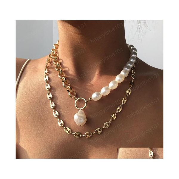 pendant necklaces 2 layers irregar pearl necklaces wedding party clavicle chain choker necklace for women jewelry drop delivery penda dhlbr, Silver
pendant necklaces 2 layers irregar pearl necklaces wedding party clavicle chain choker necklace for women jewelry drop delivery penda dhlbr, Silver