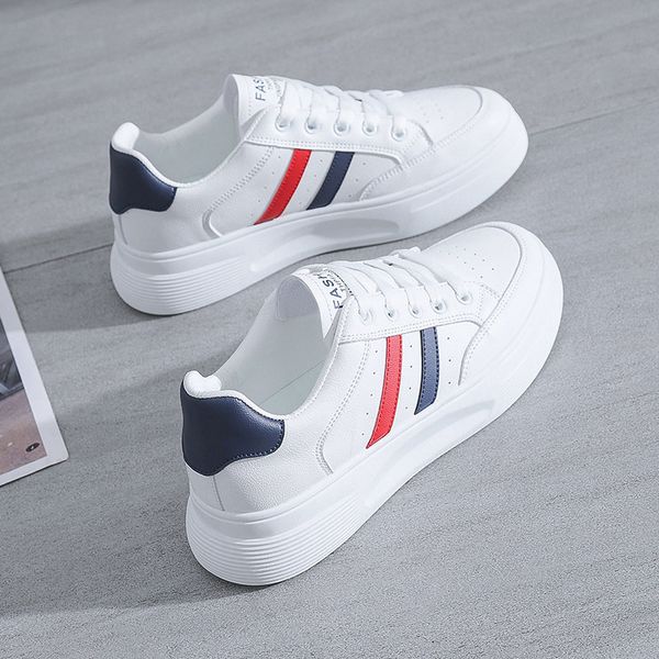 2022 summer ins leather korean small white shoes for women's new casual shoes for female students, Black