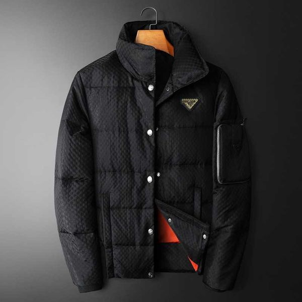 2022 winter new style men's casual fashion stand collar short down jacket trend down korean coat, Black
2022 winter new style men's casual fashion stand collar short down jacket trend down korean coat, Black
