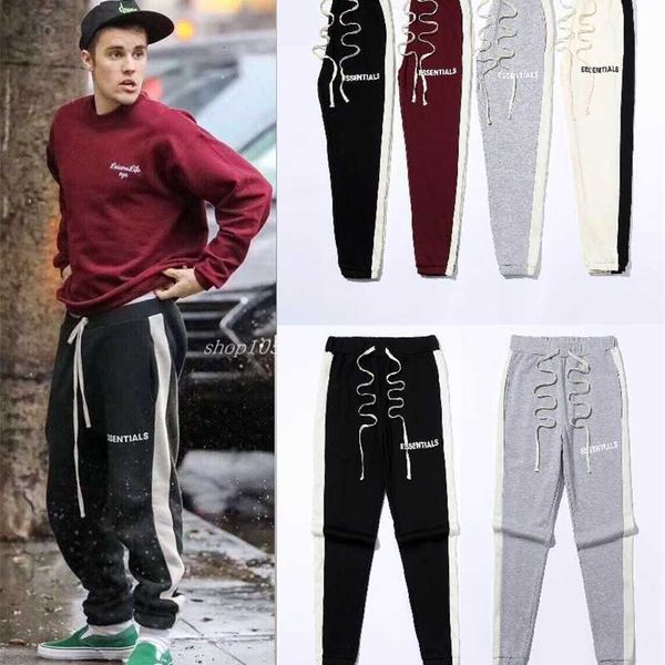 casual sports pants bieber's same feel of god fog double track essentials stitching high street leggings, Black
casual sports pants bieber's same feel of god fog double track essentials stitching high street leggings, Black