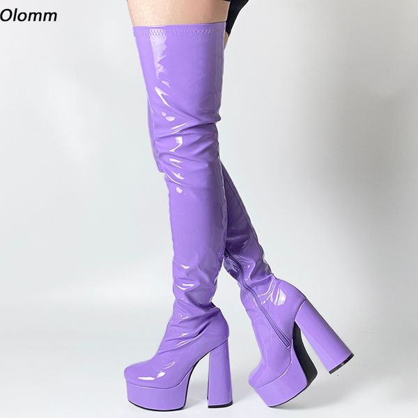 boots olomm arrival women platform thigh hoof heels round toe gorgeous violet pink black party shoes plus us size 5-15 221203
boots olomm arrival women platform thigh hoof heels round toe gorgeous violet pink black party shoes plus us size 5-15 221203