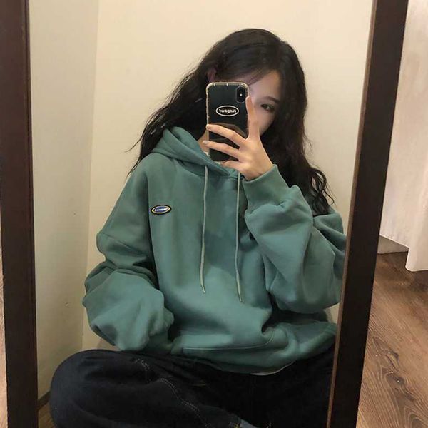 women's hoodies sweatshirts korean fashion green baggy pullover letter printing fleece sweatshirt casual lazy wind raglan sleeves draws, Black
women's hoodies sweatshirts korean fashion green baggy pullover letter printing fleece sweatshirt casual lazy wind raglan sleeves draws, Black