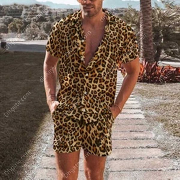 2023 tracksuits hawaiian leopard print men's short sleeve shirt button beach shorts casual holiday 2 piece suit fashion summer, Gray
2023 tracksuits hawaiian leopard print men's short sleeve shirt button beach shorts casual holiday 2 piece suit fashion summer, Gray