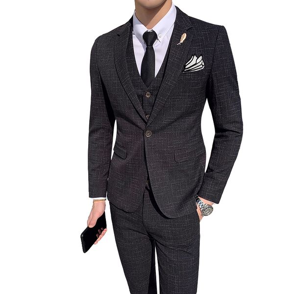 men's suits blazers blazer vest pants 3 piece suit set fashion high end slim plaid party dress business jacket trousers waistcoat coat, White;black
men's suits blazers blazer vest pants 3 piece suit set fashion high end slim plaid party dress business jacket trousers waistcoat coat, White;black