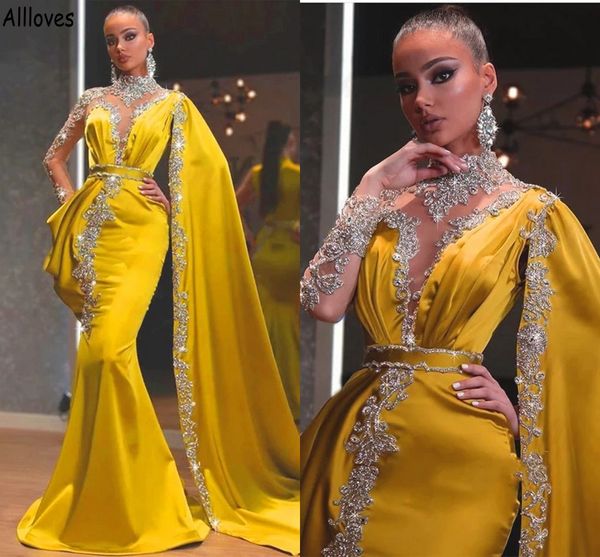 luxury crystals yellow prom dresses dubai arabic middle east high collar illusion long sleeves evening formal gowns long wrap vestidos de fe, Black
luxury crystals yellow prom dresses dubai arabic middle east high collar illusion long sleeves evening formal gowns long wrap vestidos de fe, Black