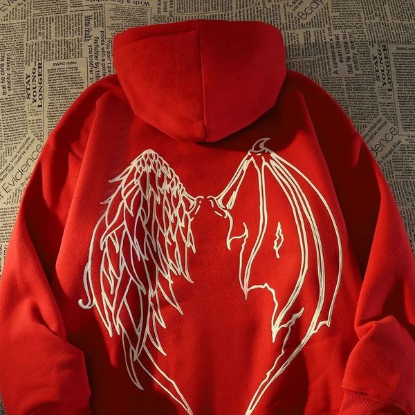 mens hoodies sweatshirts american high street vibe style devil wings hooded sweater men and women fall winter lazy hip hop couple coat trend, Black
mens hoodies sweatshirts american high street vibe style devil wings hooded sweater men and women fall winter lazy hip hop couple coat trend, Black