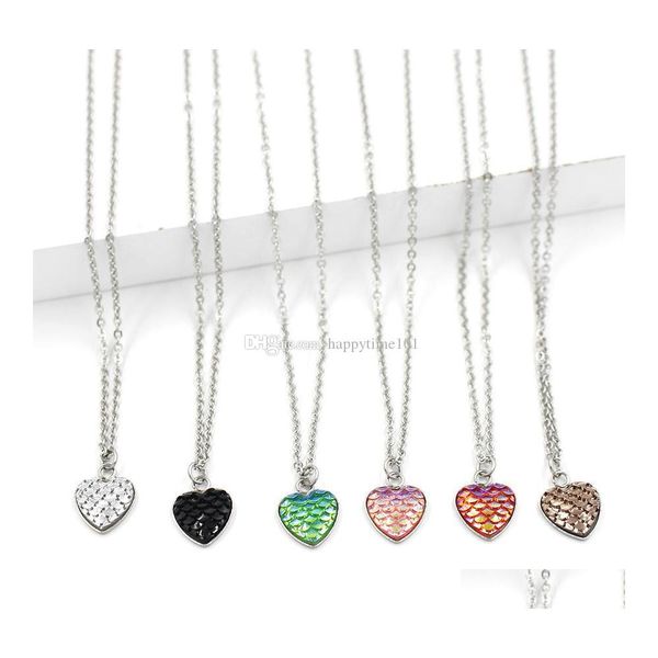 pendant necklaces 12 colors love heart shape mermaid fish scale pendant 12mm druzy drusy necklace stainles steel women jewelry drop dh5d2, Silver
pendant necklaces 12 colors love heart shape mermaid fish scale pendant 12mm druzy drusy necklace stainles steel women jewelry drop dh5d2, Silver