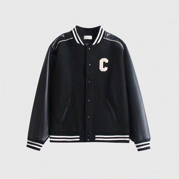 designer mens jackets wool blended leather sleeve baseball uniform loose hip hop fashion coat, Black;brown
designer mens jackets wool blended leather sleeve baseball uniform loose hip hop fashion coat, Black;brown
