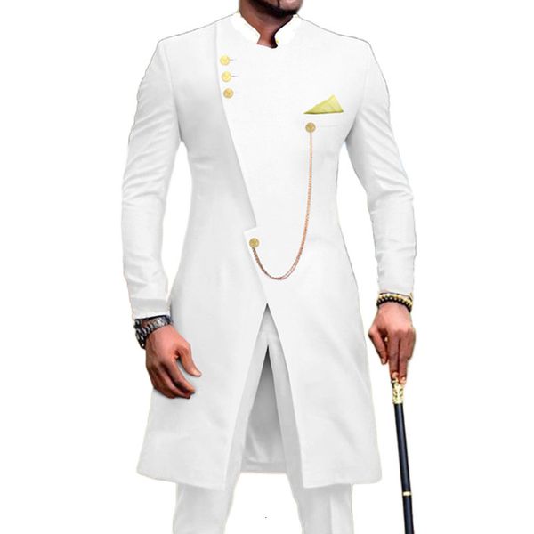 men's suits blazers african suit for men solid white long jackets and pants 2 piece slim fit formal outfits wedding costume homme class, White;black
men's suits blazers african suit for men solid white long jackets and pants 2 piece slim fit formal outfits wedding costume homme class, White;black
