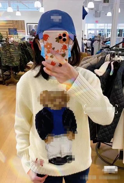 designer sweater lady women's sweaters heavy industries co bear embroidered crew-neck long sleeve sweater jumper, White;black
designer sweater lady women's sweaters heavy industries co bear embroidered crew-neck long sleeve sweater jumper, White;black