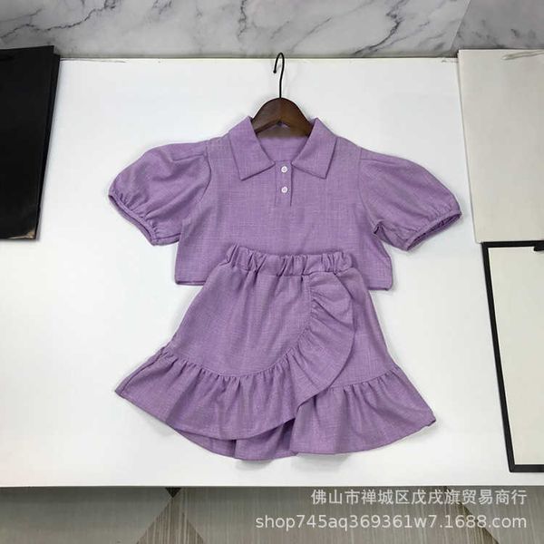 clothing sets high set children's girls' summer small neckline short sleeve skirt two-piece college style dress for children, White 
clothing sets high set children's girls' summer small neckline short sleeve skirt two-piece college style dress for children, White
