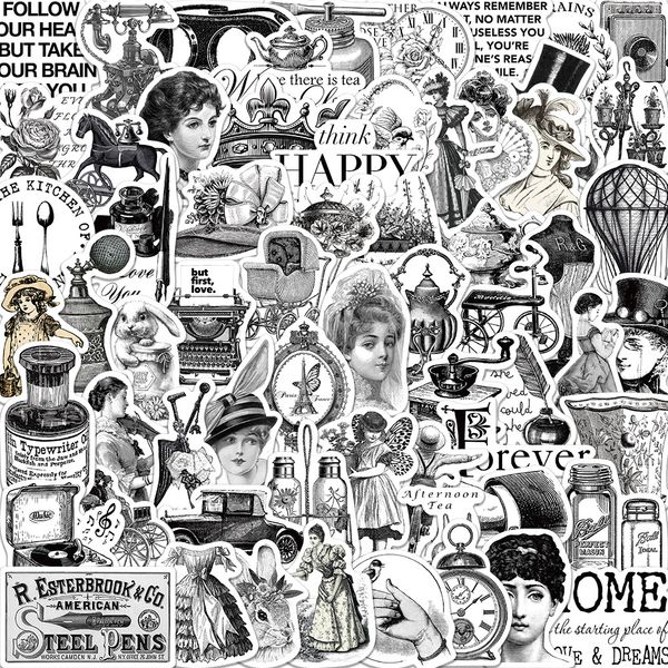 64pcs black white retro art cartoon stickers decals kids toys diy scrapbook lapstationary guitar suitcase car sticker
64pcs black white retro art cartoon stickers decals kids toys diy scrapbook lapstationary guitar suitcase car sticker