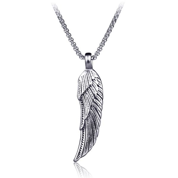 pendant feather neacklaces retro men nightclub stainless steel necklace fine fashion jewelry, Silver
pendant feather neacklaces retro men nightclub stainless steel necklace fine fashion jewelry, Silver