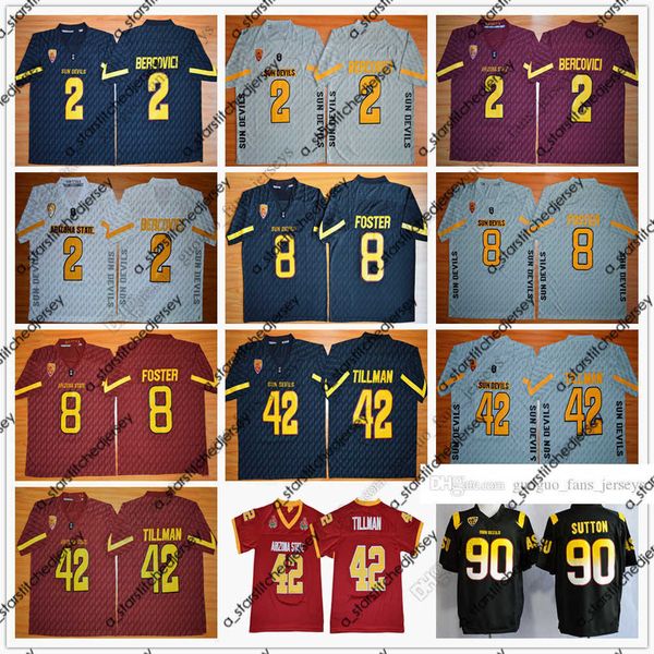american college football wear ncaa arizona state sun devils college football 2 mike bercovici 8 d.j. foster 42 pat tillman 90 will sutton j, Black
american college football wear ncaa arizona state sun devils college football 2 mike bercovici 8 d.j. foster 42 pat tillman 90 will sutton j, Black