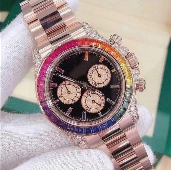 mens watch rainbow dial 40mm rose gold diamond bezel 116595 116598 automatic movement mechanical 904l steel sapphire men sport wristwatch, Slivery;brown
mens watch rainbow dial 40mm rose gold diamond bezel 116595 116598 automatic movement mechanical 904l steel sapphire men sport wristwatch, Slivery;brown