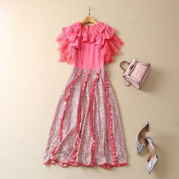 european and american women's wear for winter 2022 lace short sleeve splicing heavy sequins fashion dress xxl, Black;gray
european and american women's wear for winter 2022 lace short sleeve splicing heavy sequins fashion dress xxl, Black;gray