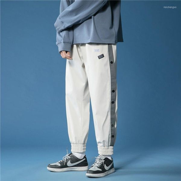 men's pants classic men cut off split side long trousers stre korean fashion buttons wide leg baggy stylish length, Black
men's pants classic men cut off split side long trousers stre korean fashion buttons wide leg baggy stylish length, Black