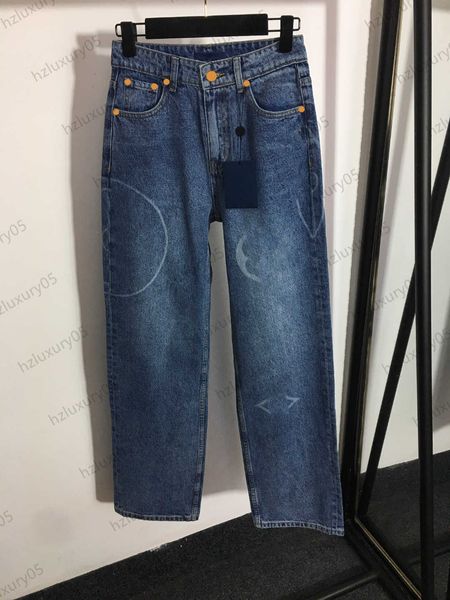 womens jeans brand classic logo printing straight denim trousers custom made buttons loose slimming joker pants designer luxury women clothi, Blue
womens jeans brand classic logo printing straight denim trousers custom made buttons loose slimming joker pants designer luxury women clothi, Blue