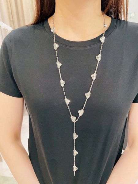 s925 sliver luxury quality charm 20pcs flower shape pendant necklace in platinum plated have box stamp long chain ps7380a, Silver
s925 sliver luxury quality charm 20pcs flower shape pendant necklace in platinum plated have box stamp long chain ps7380a, Silver