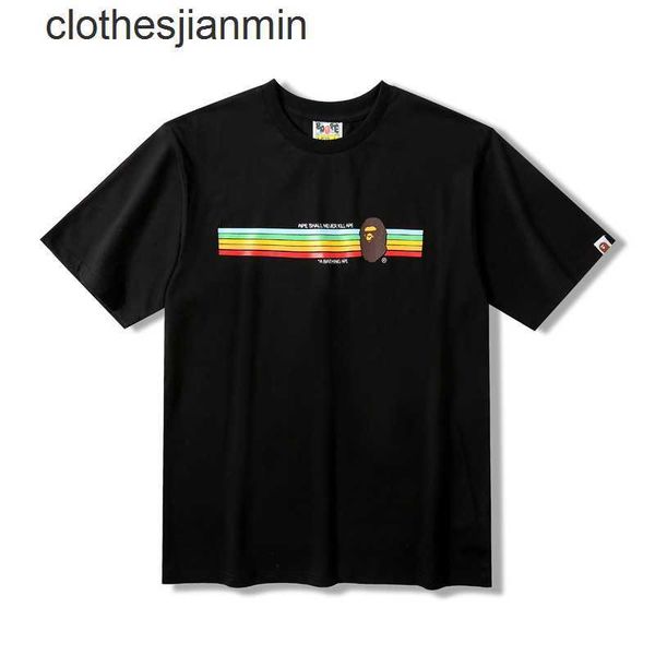 fashion popular logo men's hoodie shop wholesale and retail summer new ape head rainbow stripe print short sleeve t-shirt men, Black
fashion popular logo men's hoodie shop wholesale and retail summer new ape head rainbow stripe print short sleeve t-shirt men, Black