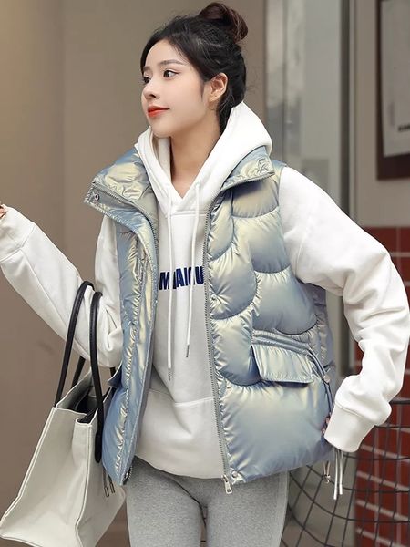 women's vests women vest jacket fall winter warm down cotton padded vest female sleeveless standup collar shiny waistcoat 221202, Black;white
women's vests women vest jacket fall winter warm down cotton padded vest female sleeveless standup collar shiny waistcoat 221202, Black;white