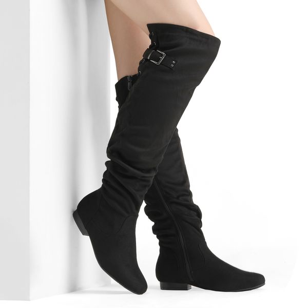 boots dream pairs women's winter warm fleece suede flat stretch shoes over the knee thigh high for women plus size 221203, Black
boots dream pairs women's winter warm fleece suede flat stretch shoes over the knee thigh high for women plus size 221203, Black