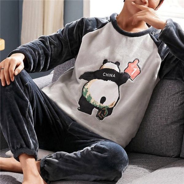 men's sleepwear 2023 winter long sleeve thick warm flannel pajama sets for men korean loose coral velvet pyjamas homewear home clothes, Black;brown
men's sleepwear 2023 winter long sleeve thick warm flannel pajama sets for men korean loose coral velvet pyjamas homewear home clothes, Black;brown