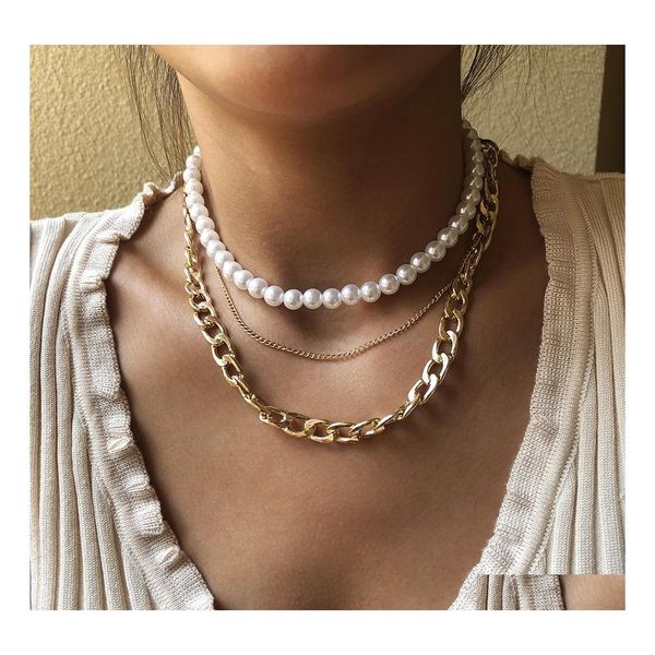 pendant necklaces punk thick chain necklace for women mtilayer pearl vintage choker collar fashion jewelry wholesale drop delivery n dhyat, Silver
pendant necklaces punk thick chain necklace for women mtilayer pearl vintage choker collar fashion jewelry wholesale drop delivery n dhyat, Silver