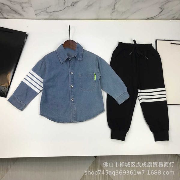 clothing sets children's boys girls' autumn single breasted long sleeve denim piece pants, White
clothing sets children's boys girls' autumn single breasted long sleeve denim piece pants, White