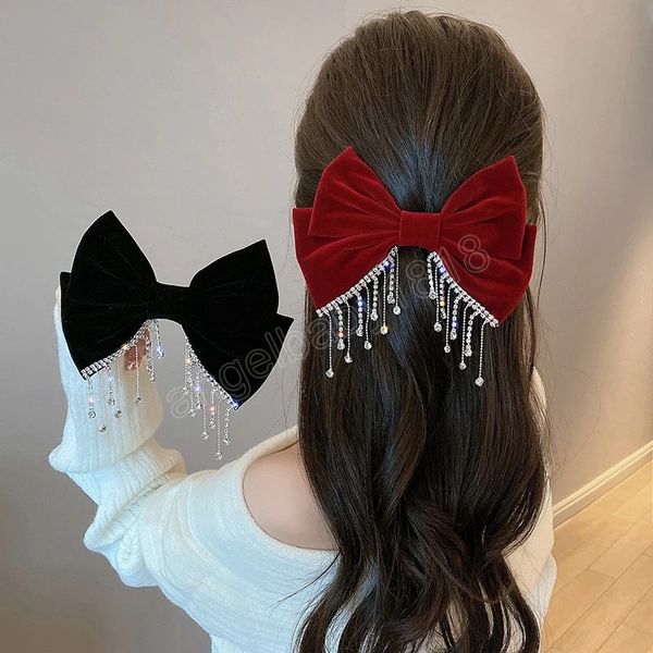 big bowknot bling rhinestone tassels hair clip satin hairpins barrettes ponytail clip elegant shiny double bow hairpin heawear, Slivery;white
big bowknot bling rhinestone tassels hair clip satin hairpins barrettes ponytail clip elegant shiny double bow hairpin heawear, Slivery;white
