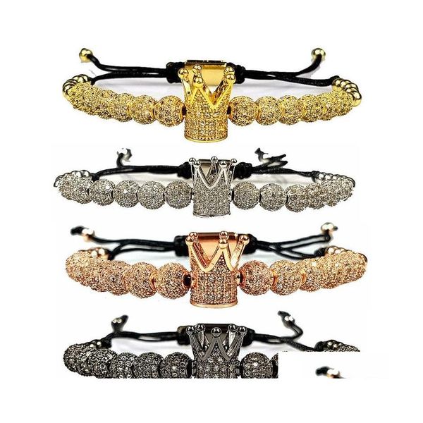 beaded luxury hand jewelry copper bead 6mm micro pave cz ball crown charm braided rame bracelet hip hop drop delivery bracelets dhwt6, Black
beaded luxury hand jewelry copper bead 6mm micro pave cz ball crown charm braided rame bracelet hip hop drop delivery bracelets dhwt6, Black